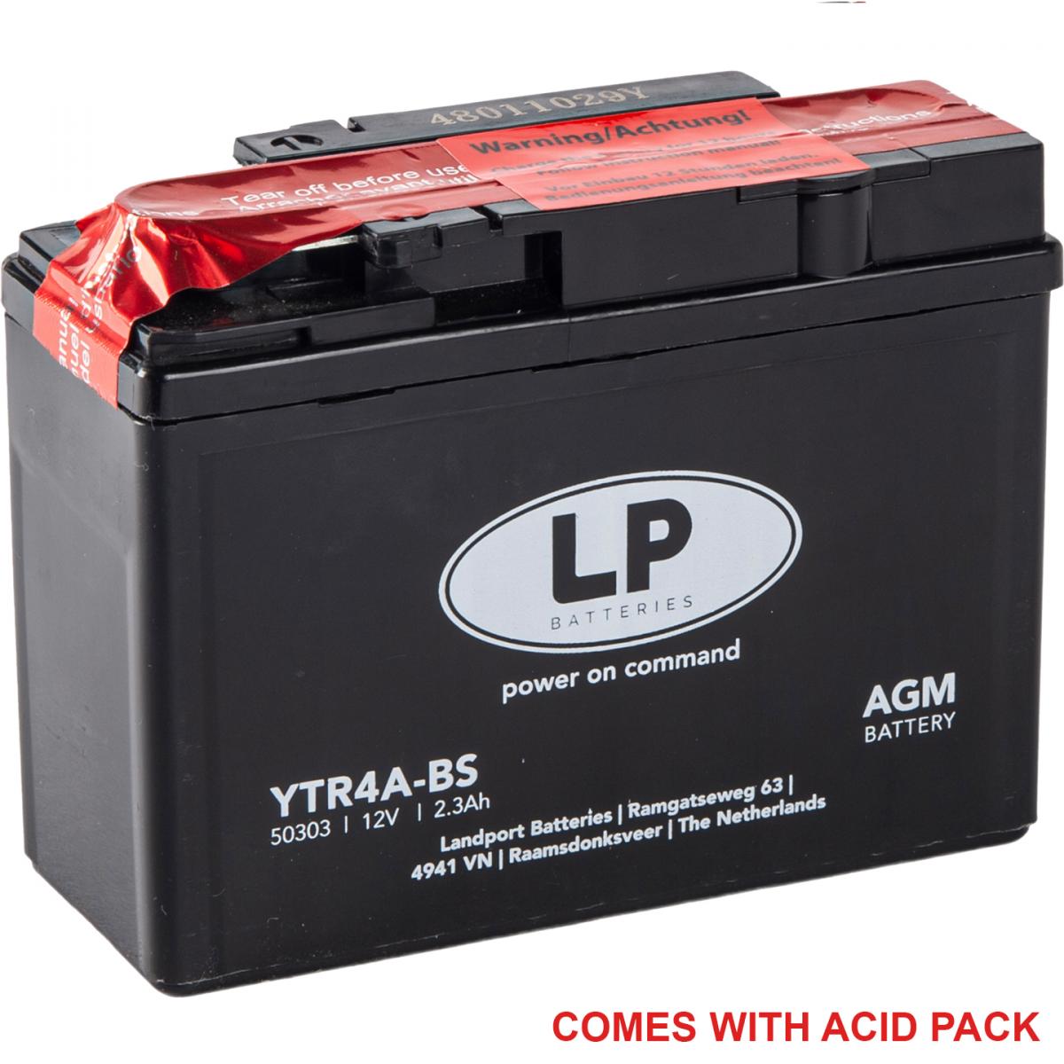 Landport Batteries Battery Ltr4a-bs 12v 2.3ah, Landport 50303 Maintenance Free, Agm, Ma Ltr4a-bs