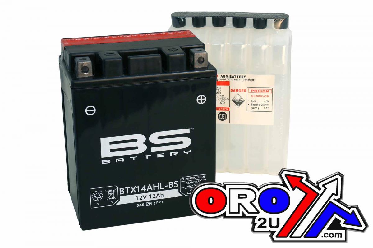BS Batteries Battery Ytx14ahl-bs 12v Bs, Bs Maintenance Free BTX14AH-bs, 300607, Bs-btx14ahl-bs