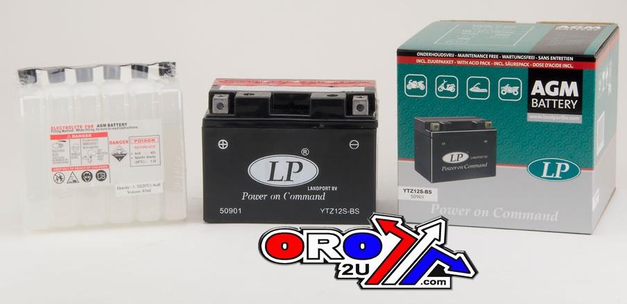Landport Batteries Battery LTZ12S-bs 12v Ma.free, Landport Maintenance Free, 50901 Agm, YTZ12S-bs, Ma LTZ12S-bs
