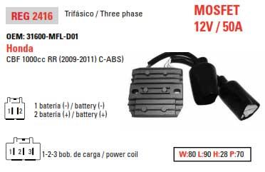 Arrowhead Electrical Regulator Voltage Cbr1000ra, 31600-mfl-d01 Aha6054 Road, Cbr 1000 Rr 2009-2014 C-abs