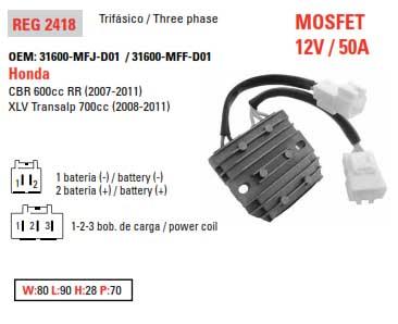 Arrowhead Electrical Regulator Voltage CBR600RR, 31600-mfj-d01 Aha6056 Road 31600-mff-d01, Cbr 600cc Rr 2007-2012 230-58087, 230-58305