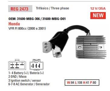 K&L Supply Regulator 31600-mbg-306, Honda VFR800FI 00-01 Road, KL20-5300 Road