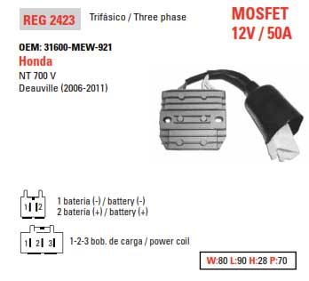Arrowhead Electrical Regulator Voltage NT700V, 31600-mew-921 Aha6057