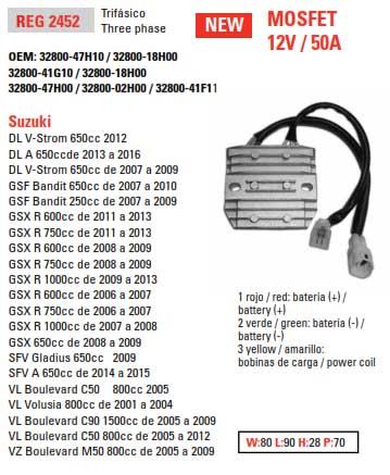Arrowhead Electrical Regulator Rectifier 04-16 Suz Gsx/gsxr/dl/gsf/sfv/vl/vz, Arrowhead 230-58062 Road