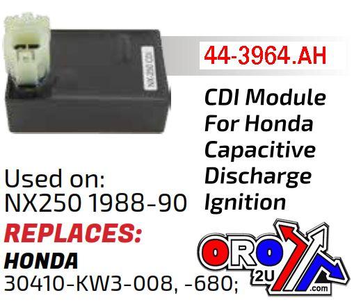 Arrowhead Electrical Cdi Box Honda NX250 88-90, 30410-kw3-008, -680 Iha6048, Road