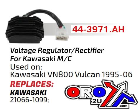 ARROWHEAD REGULATOR Kawasak VN800 Vulcan, AKI6037, 21066-1099 21066-1096, ROAD