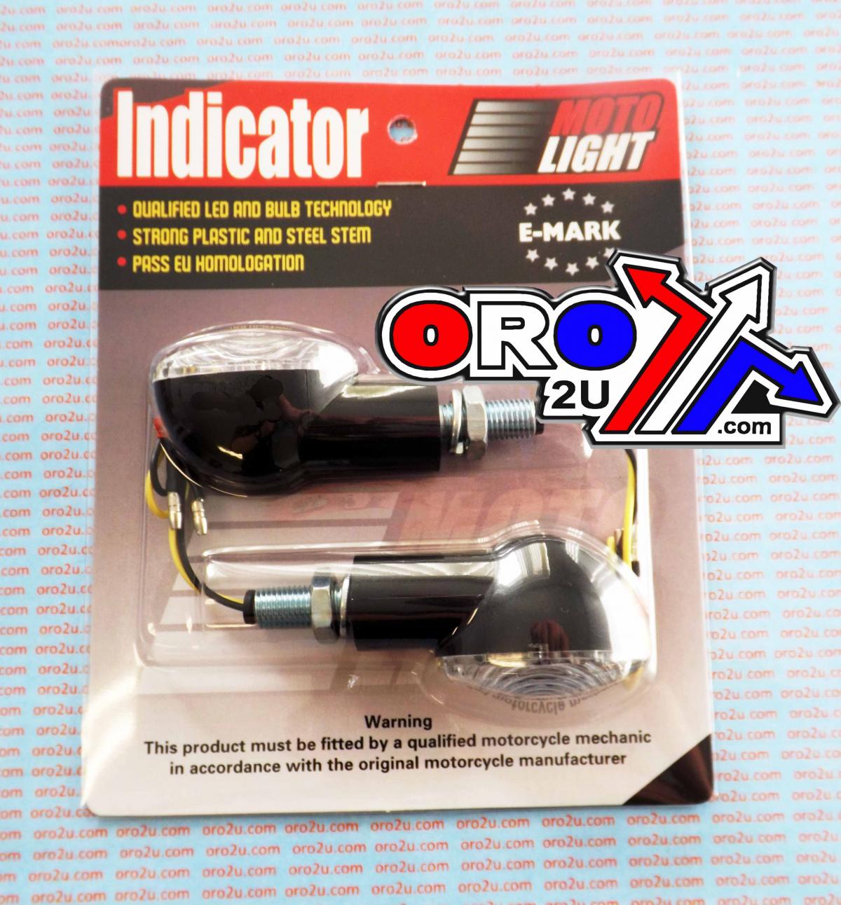 MTX Parts Led Indicators Clear Set/2 20mm Black Housing E Marked Mt-003-c-BK20