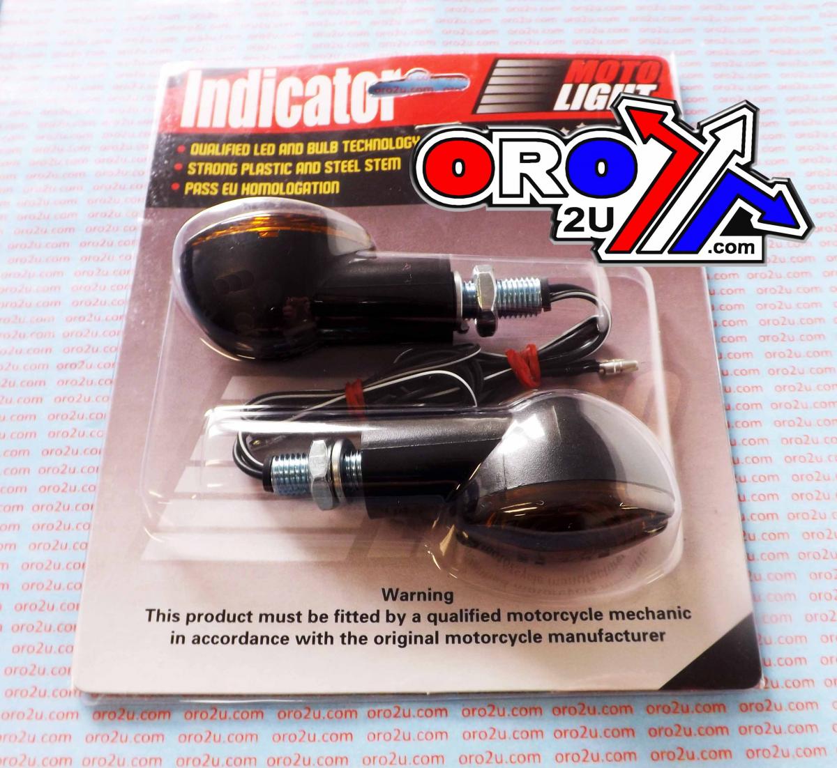 MTX Parts Indicators Smoke 20mm Set/2 Black Housing Inc Bulb E Marked. Mt-003-s-BK20