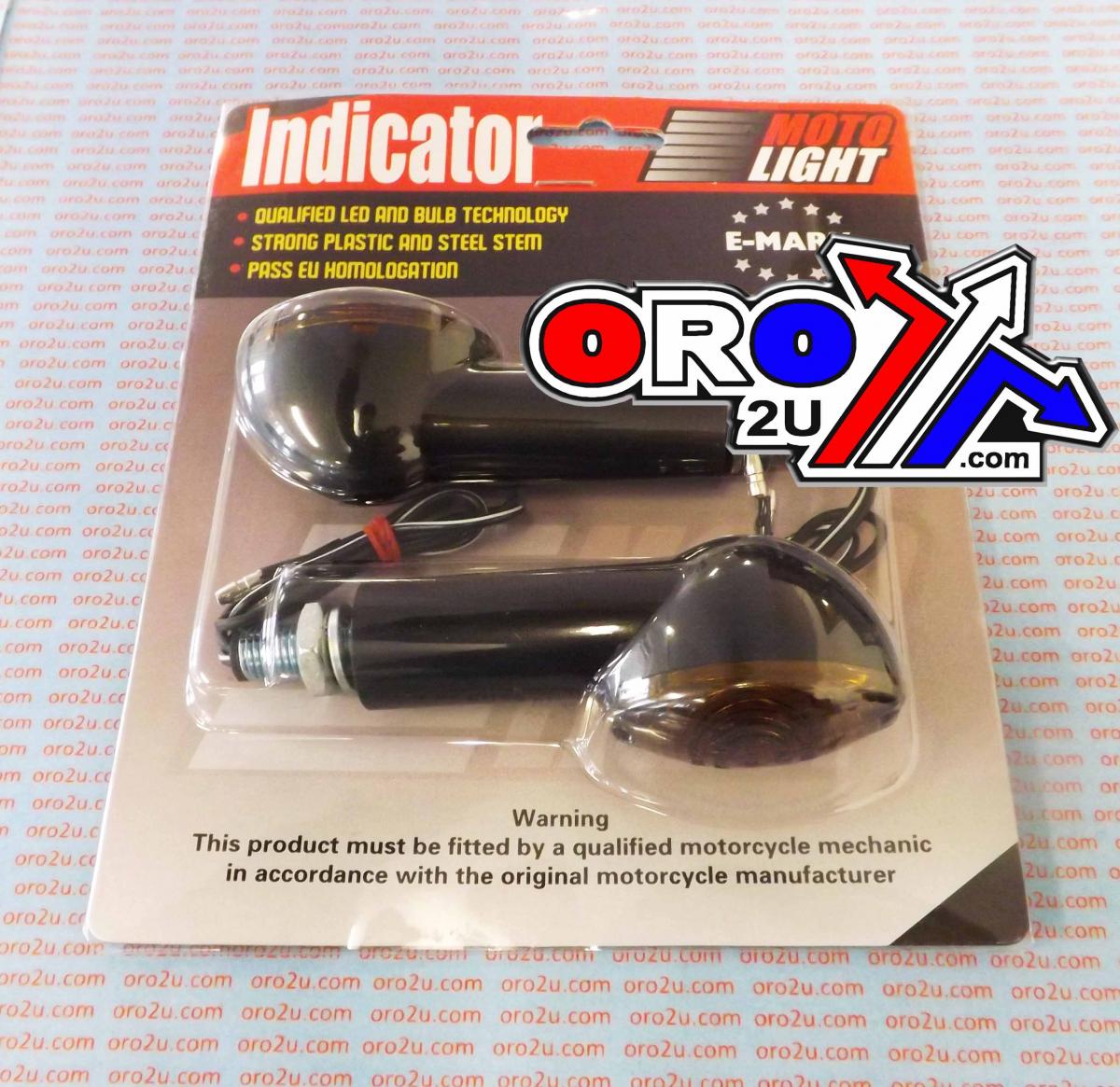 MTX Parts Indicators Smoke 40mm Set/2 Black Housing Inc Bulb E Marked. Mt-003-s-BK40
