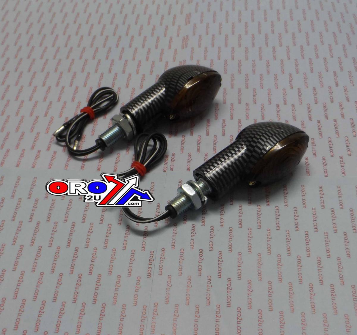MTX Parts Indicators Smoke 20mm Set/2 Carbon Effect Housing Inc Bulb E Marked Mt-003-s-CB20