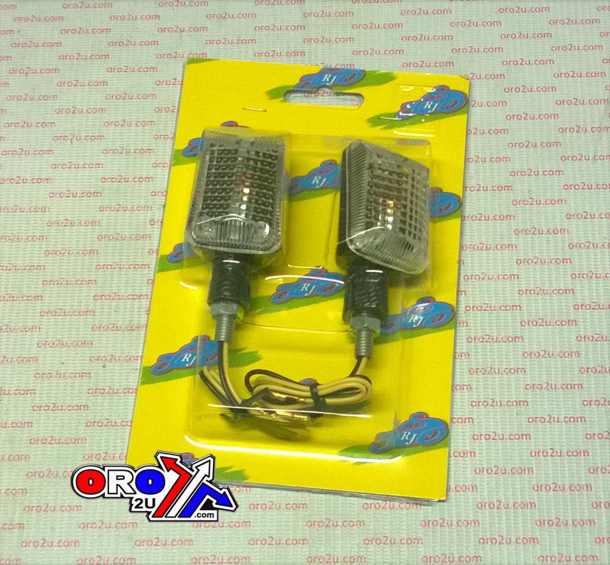 Rijomotor Indicators White Lens Pair, Rectangular Carbon Look Case, 121405303