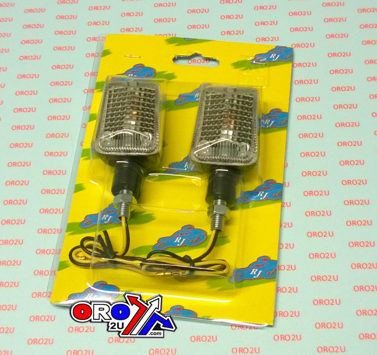 Rijomotor Indicators White Lens Pair, Rectangular Black Look Case, 121408216