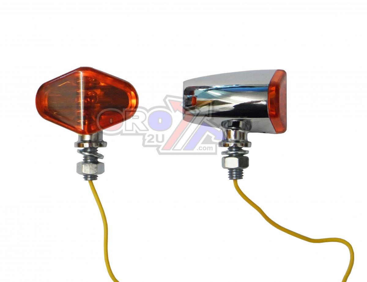 Rijomotor Indicators Orange Lens Pair, Diamond Chrome Look Case, 121407347
