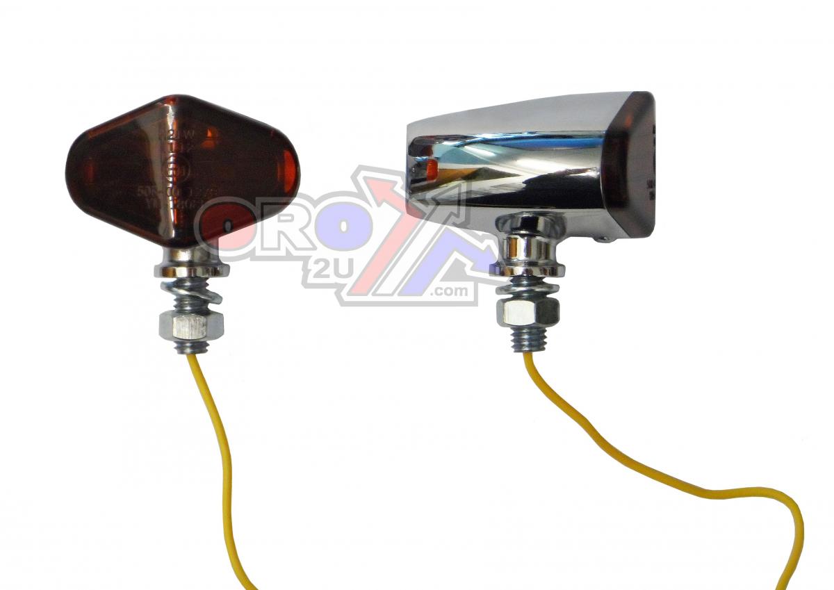 RIJOMOTOR INDICATORS SMOKE LENS PAIR, DIAMOND CHROME LOOK CASE, 121407348