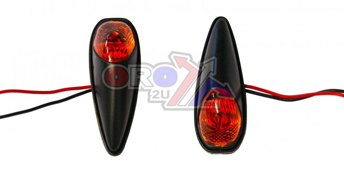 Rijomotor Indicators Orange Lens Pair, Jaguar Black Look Case, 121406777