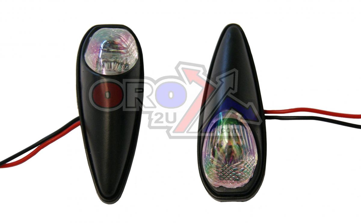 Rijomotor Indicators White Lens Pair, Jaguar Black Look Case, 121408390