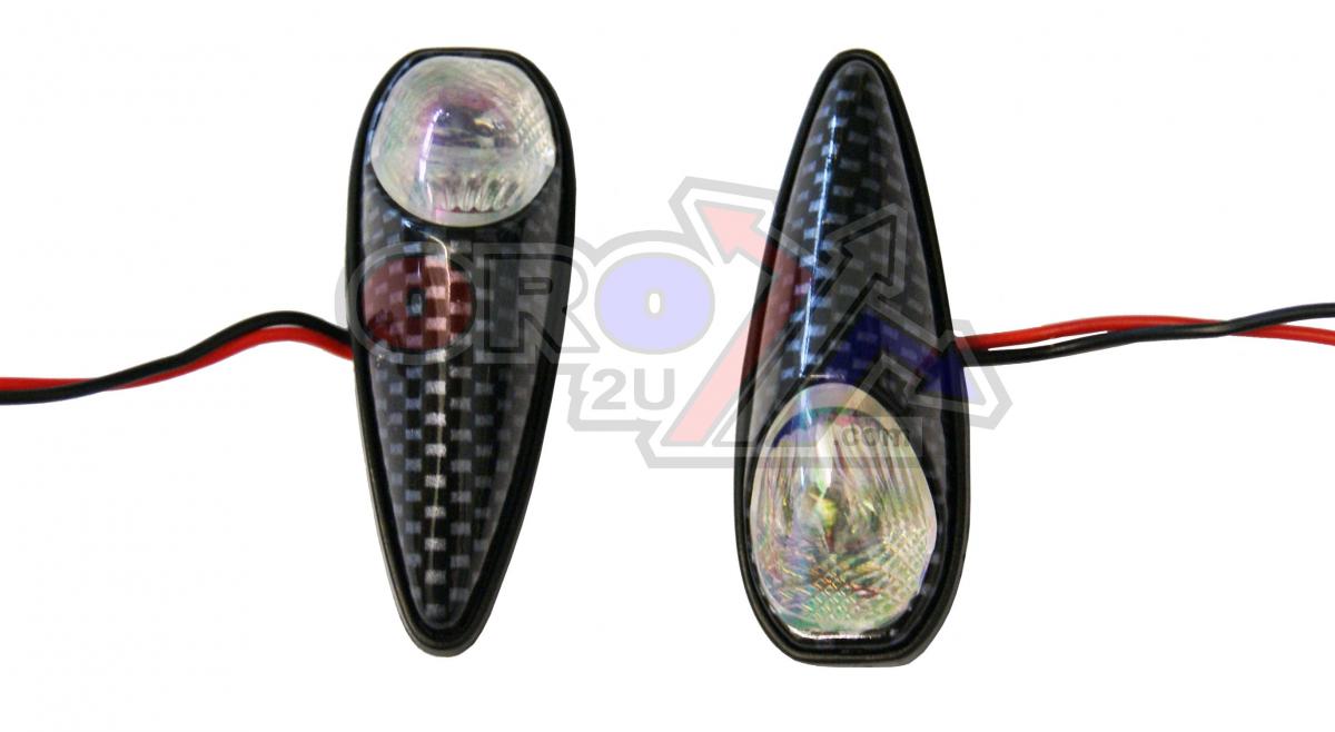 Rijomotor Indicators White Lens Pair, Jaguar Carbon Look Case, 121407923