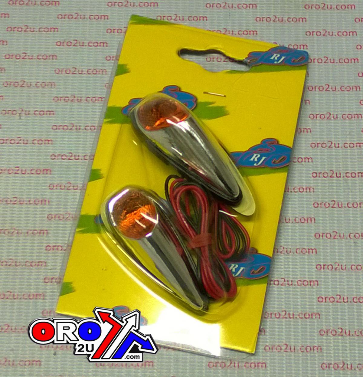 RIJOMOTOR INDICATORS ORANGE LENS PAIR, JAGUAR CHROME LOOK CASE, 121406775