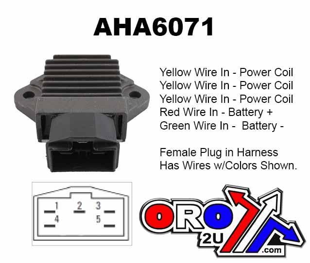 Arrowhead Electrical Regulator Honda NT650V Xl1000, Husqvarna 8000b0563, Aha6071