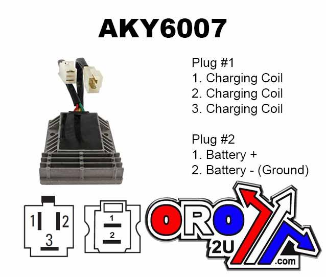 Arrowhead Electrical Regulator Kymco Scooters, Arrowhead Aky6007 31600-ldg7-900 / 31600-ked9-900 / 31600-ked9-e10