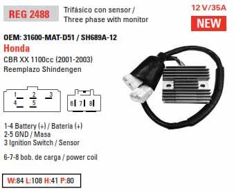 Arrowhead Electrical Regulator 12v Cbr1100xx Honda 31600-mat-d50, Arrowhead Aha6099 31600-mat-d51