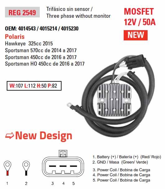 Arrowhead Electrical Regulator 12v Polaris 325/570, Arrowhead Apo6032 4014543 Dze 2549