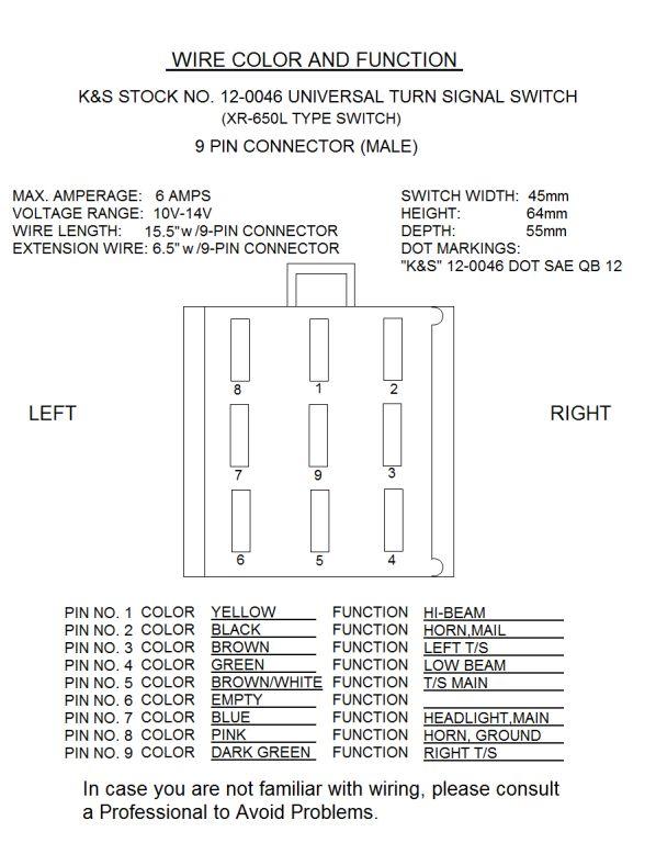 K&S Technologies Switch Universal 35020-my6-670, Honda XR650L Type, KS12-0046
