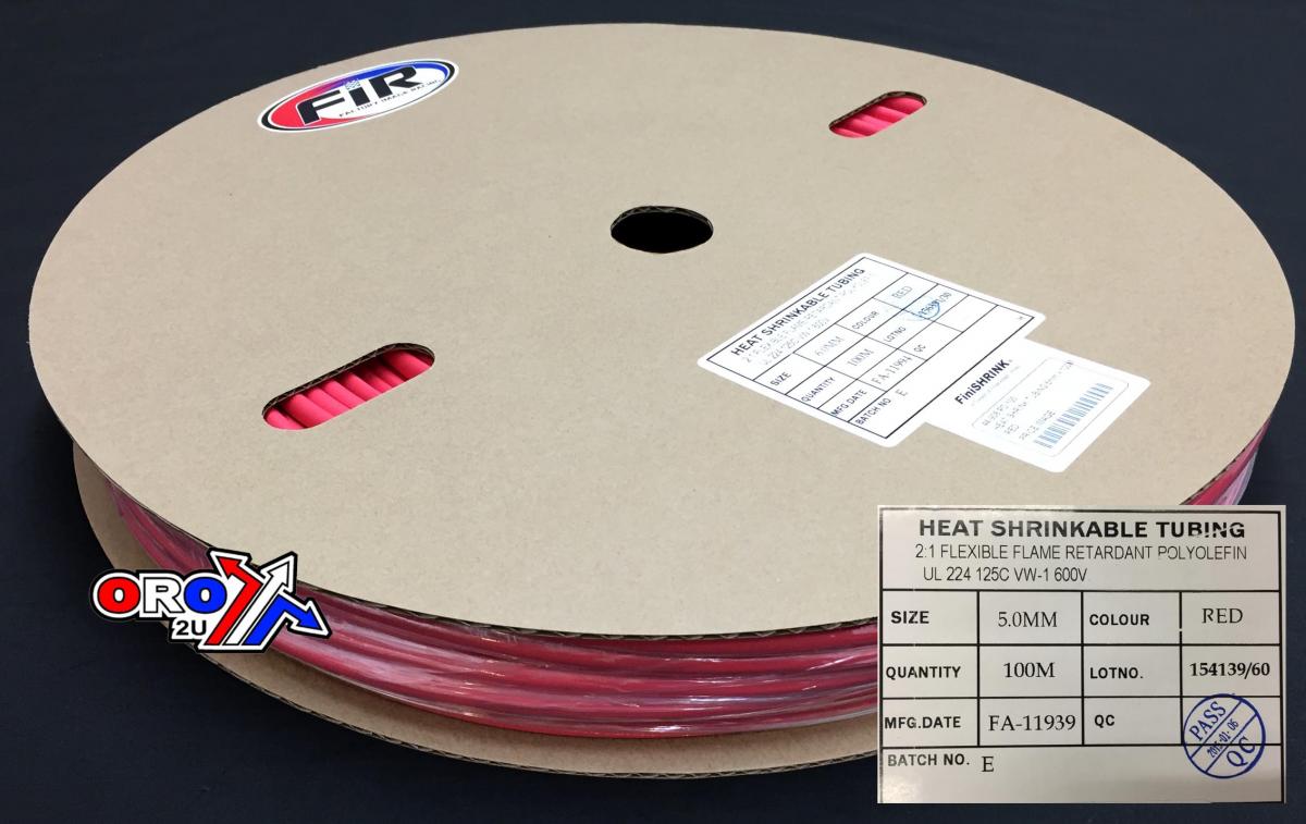Tag-z Heat Shrink Tubing 5mm X 100mt, Red