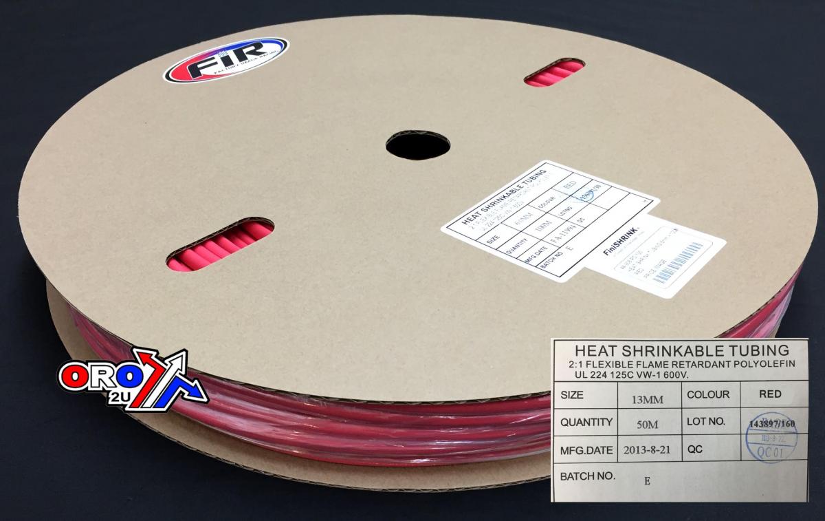 Tag-z Heat Shrink Tubing 13mm X 50mt, Red