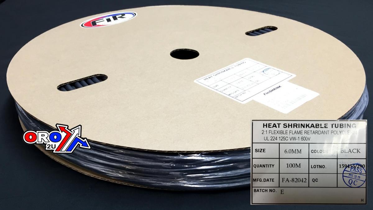 Tag-z Heat Shrink Tubing 6mm X 100mt, Black