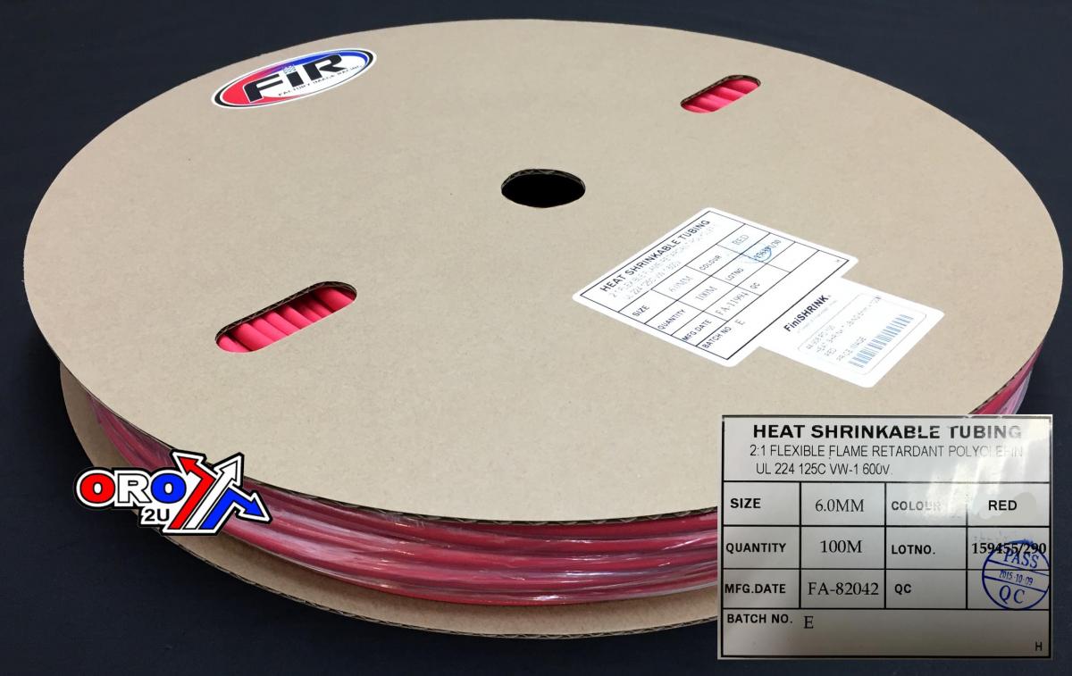 Tag-z Heat Shrink Tubing 6mm X 100mt, Red