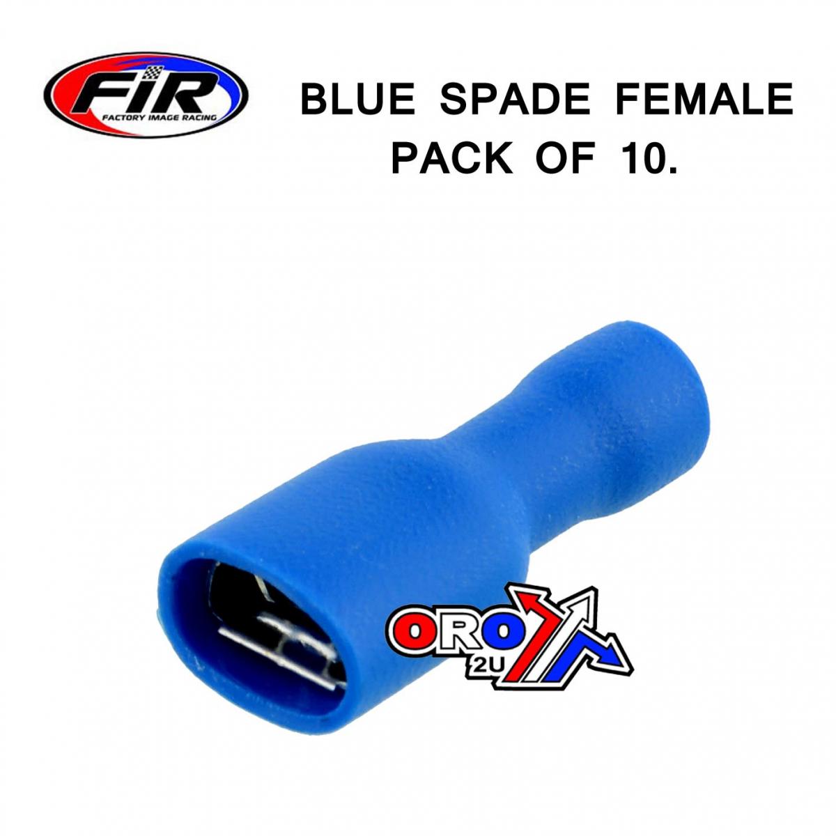 Tag-z Terminal Blue Spade Female 10, Pack of 10 / T6.3mm