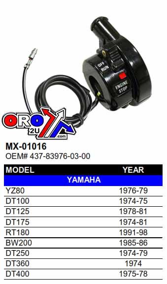 Dirt Racing Switch Handlebar 1r6-83976-01-00, 437-83976-03-00, DT100-400