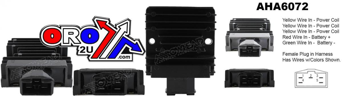 Arrowhead Electrical Regulator Arrowhead Honda 250 300 600 750 Cbr Cb Cbf Fes Nss Vt Aha6072 715446 31600-kvk-901