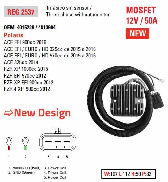 Arrowhead Electrical Regulator Polaris RZR UTV, Apo6021, 4014029, 4015229