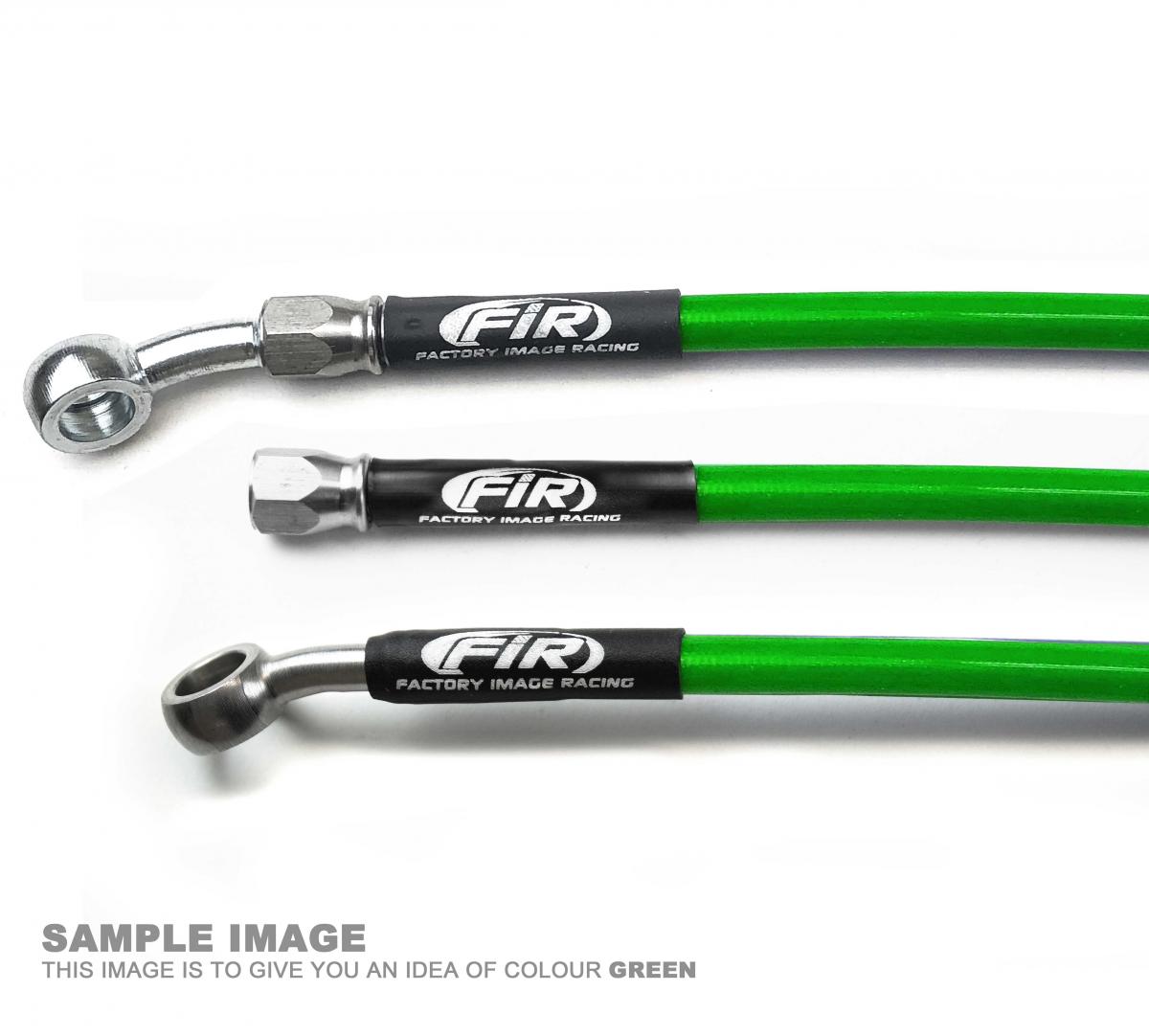 FIR Hose Rear Brake Green / Blk, Kawasaki KX125 KX250 2005-09 Fir, Kit Done