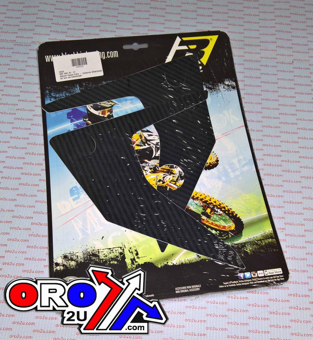 Blackbird Graphics 16-17 KX450F Airbox Decal Cf, Blackbird 5432