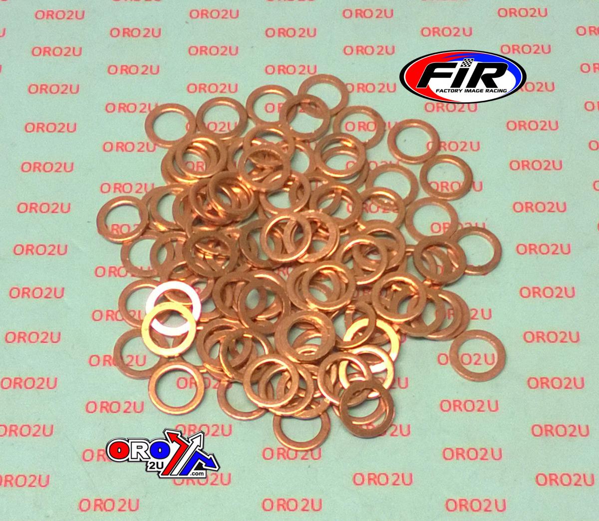 FIR Copper Washer M10 Pk of 100, Size ID10 X OD15 X W1.5mm
