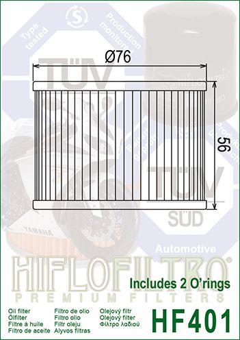 HiFlo Filters Oil Filter Hiflo HF401