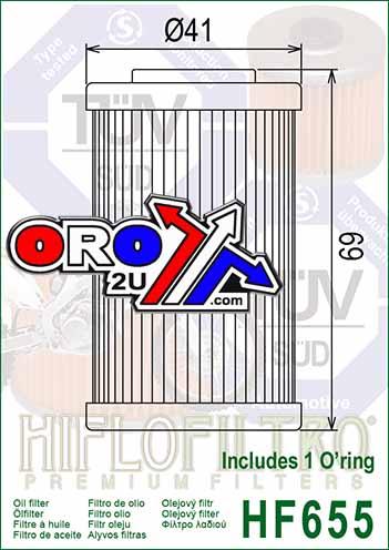 HiFlo Filters Oil Filter Hiflo HF655 KTM 4st