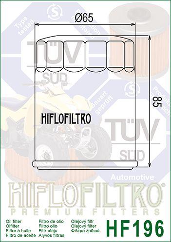 HiFlo Filters Oil Filter Hiflo HF196, Polaris 2540006