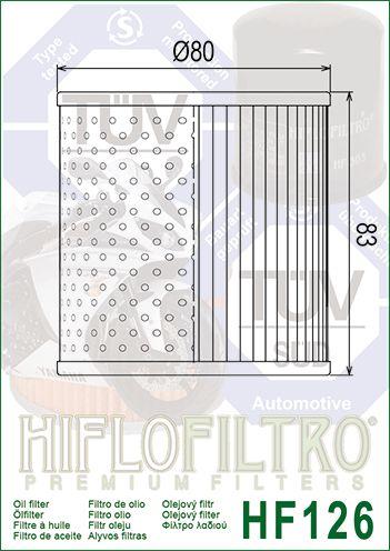 HiFlo Filters Oil Filter Hiflo HF126 Kawa, Kawasaki 16099-002