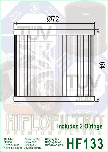 HiFlo Filters Oil Filter Hiflo HF133 Suzuki, Road 16500-45810