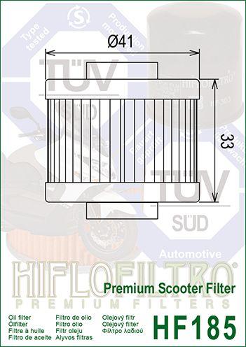 HiFlo Filters Oil Filter Hiflo HF185 Aprilia, 02 05 50/737492, Piaggio, Road, 210483727