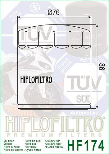 HiFlo Filters Oil Filter Hiflo HF174B Black, Harley Davidson 63793-01k, Road