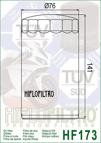 HiFlo Filters Oil Filter Hiflo HF173C Chrome, Harley Davidson 63813-90