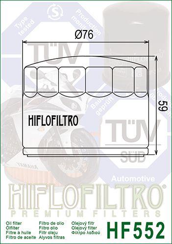 HiFlo Filters Oil Filter Hiflo HF552 Mguzzi, 14153000 Road, Moto Guzzi