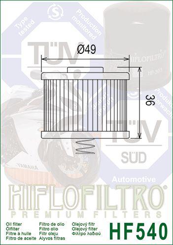 HiFlo Filters Oil Filter Hiflo HF540