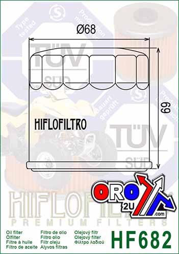 HiFlo Filters Oil Filter Hiflo HF682 Cf Moto ATV CF118 500cc CF500 - 3 CF500 - 5 / 5a Hyosung 2008-11 TE450 (ATV)