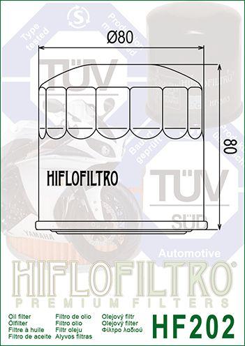 HiFlo Filters Oil Filter Hiflo HF202 Hon/kaw, Honda/kawasaki, 47-7990.hf